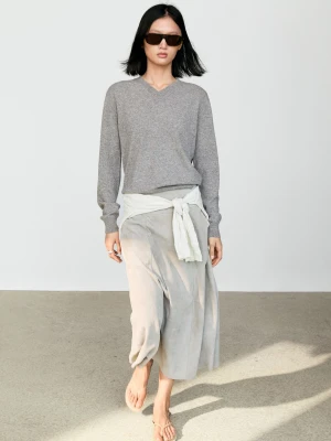 Sweter Ze 100% Kaszmiru - Szary Pop - Massimo Dutti - Female