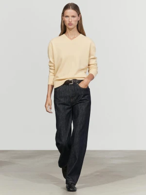 Sweter Ze 100% Kaszmiru - Waniliowy - Massimo Dutti - Female
