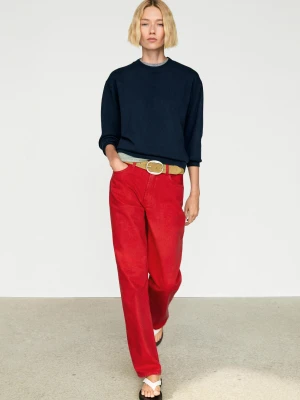 Sweter Ze 100% Kaszmiru Z Długim Rękawem - Granatowy - Massimo Dutti - Female