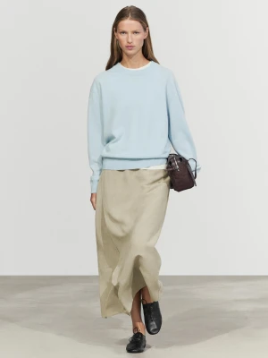 Sweter Ze 100% Kaszmiru Z Długim Rękawem - Jasnoniebieski - Massimo Dutti - Female