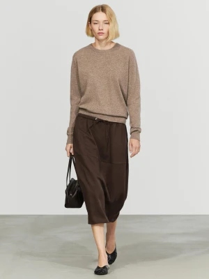 Sweter Ze 100% Kaszmiru Z Długim Rękawem - Szarobrązowy - Massimo Dutti - Female