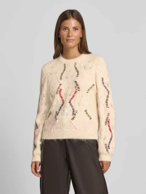 Sweter ze ściegiem warkoczowym model 'GABBI' Y.A.S Beżowy