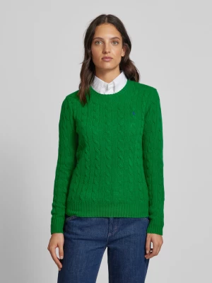 Sweter ze ściegiem warkoczowym model ‘JULIANNA’ Polo Ralph Lauren