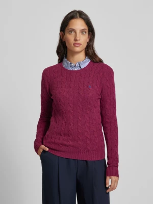 Sweter ze ściegiem warkoczowym model ‘JULIANNA’ Polo Ralph Lauren