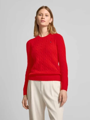 Sweter ze ściegiem warkoczowym model ‘JULIANNA’ Polo Ralph Lauren