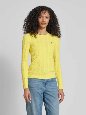 Sweter ze ściegiem warkoczowym model ‘JULIANNA’ Polo Ralph Lauren