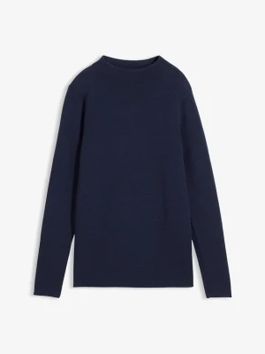 Sweter ze stójką BonPrix niebieski
