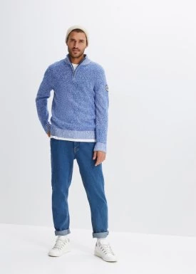 Sweter ze stójką z bawełny bonprix