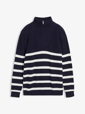 Sweter ze stójką z czystej bawełny bonprix
