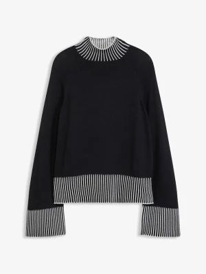 Sweter ze stójką, z miękką mieszanką kaszmiru BonPrix czarny