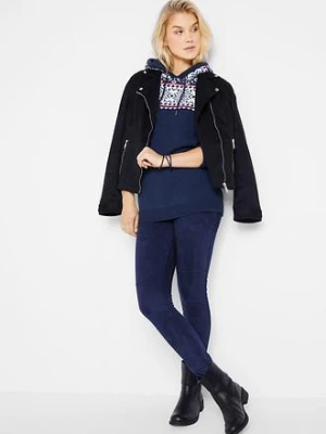 Sweter ze wzorem norweskim z kapturem bonprix