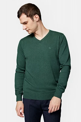 Sweter Zielony z Bawełną w Serek Anthony Lancerto