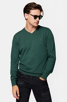 Sweter Zielony z Bawełną w Serek Lenny Lancerto