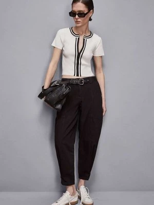 Sweterek slim fit z dzianiny ściągaczowej PATRIZIA PEPE