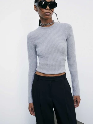 Sweterek z dzianiny ściągaczowej z okrągłym dekoltem PATRIZIA PEPE