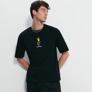 Świąteczna czarna koszulka z nadrukiem The Simpsons House