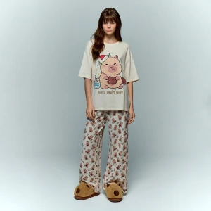 Świąteczna piżama dwuczęściowa w kapibary House