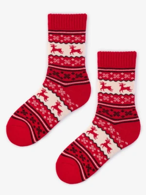 Świąteczne skarpetki damskie z angorą B42 Marilyn