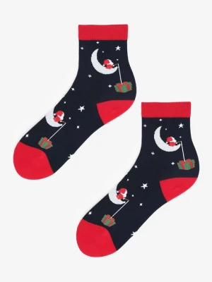 Świąteczne skarpetki damskie z Mikołajem na księżycu SL Santamoon Marilyn