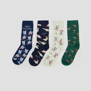 Świąteczne skarpetki ze zwierzątkami 4-pak House