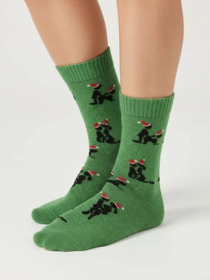 Świąteczne skarpety męskie z zabawną grafiką B48 Marilyn