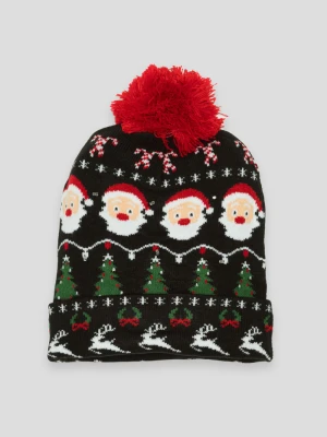 Świecąca czapka czapka świąteczna z lampkami LED Reporter