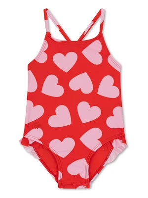 Swim Essentials Strój kąpielowy ":Hearts" w kolorze czerwono-jasnoróżowym rozmiar: 86/92