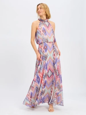 Swing Damska sukienka wieczorowa Kobiety Sztuczne włókno lila|wielokolorowy wzorzysty,