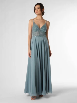 Swing Damska sukienka wieczorowa Kobiety Sztuczne włókno niebieski jednolity,