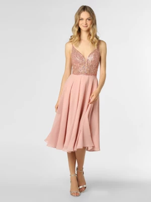 Swing Damska sukienka wieczorowa Kobiety Sztuczne włókno różowy jednolity,