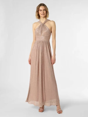 Swing Damska sukienka wieczorowa Kobiety Sztuczne włókno różowy|różowe złoto wypukły wzór tkaniny,