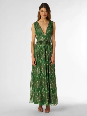 Swing Damska sukienka wieczorowa Kobiety Sztuczne włókno zielony wzorzysty,