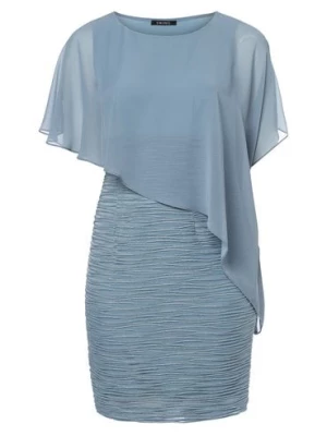 Swing Damska sukienka wieczorowa Kobiety Szyfon niebieski jednolity,