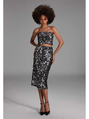 SWING Spódnica w kolorze srebrnym rozmiar: 34