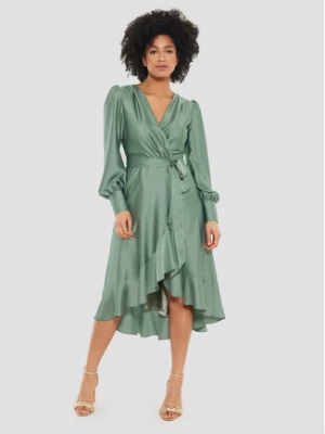 Swing Sukienka koktajlowa 5AE05800 Zielony Regular Fit