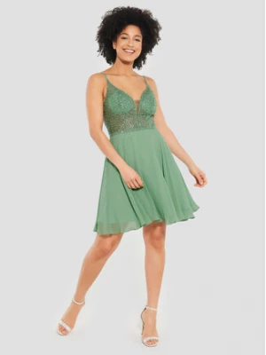 Swing Sukienka koktajlowa 5AE19300 Zielony Slim Fit