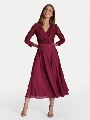 Swing Sukienka koktajlowa 5AE29100 Bordowy Regular Fit