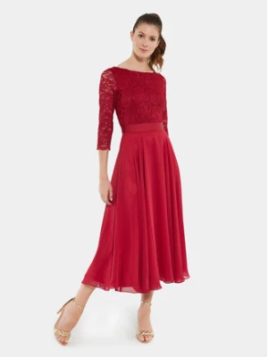 Swing Sukienka koktajlowa 77761710 Czerwony Regular Fit