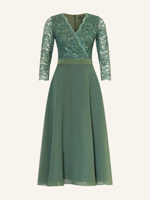 Swing Sukienka Koktajlowa Z Rękawami 3/4 I Koronką gruen