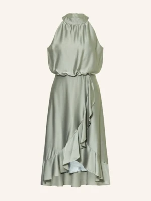 Swing Sukienka Koktajlowa Z Satyny Z Wolantami gruen