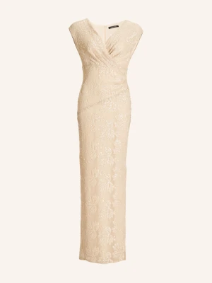 Swing Suknia Wieczorowa Z Siateczki Z Cekinami beige