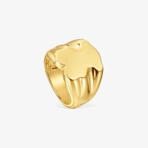 Sygnet W Kształcie Misia Ze Srebra Pokrytego 18-Karatowym Złotem 15 Mm Sweet Dolls - Tous