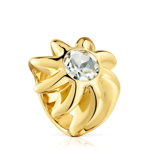 Sygnet Ze Srebra Pokrytego 18-Karatowym Złotem, Z Prazjolitem Galia - Tous