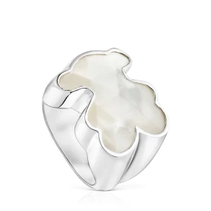 Sygnet Ze Srebra Z Motywem Misia Z Masy Perłowej Tous Icon Color - Tous Rozmiar