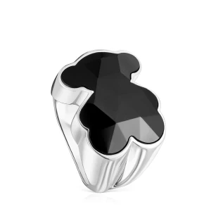 Sygnet Ze Srebra Z Motywem Misia Z Onyksu Tous Icon Color - Tous Rozmiar