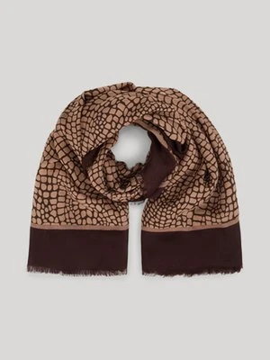 Szal Adara w kolorze brązowym ze zwierzęcym wzorem Joop