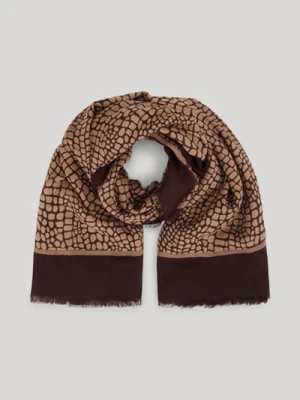 Szal Adara w kolorze brązowym ze zwierzęcym wzorem Joop