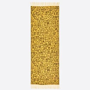 Szal akryl żakard animal print żółty BIMBA Y LOLA