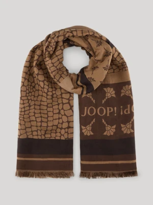Szal Alessia w kolorze beżowo-brązowym ze wzorem Joop