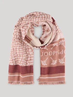 Szal Alessia w kolorze różowym z elementami w odcieniu różu antycznego, we wzór Joop